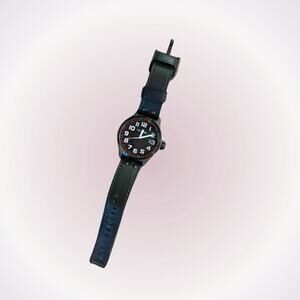 TW Steel Black Watch with Leather Strap | Sz OS